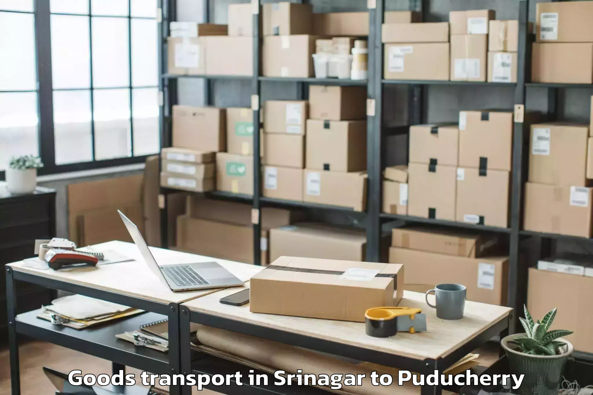 Affordable Srinagar to Puducherry Goods Transport